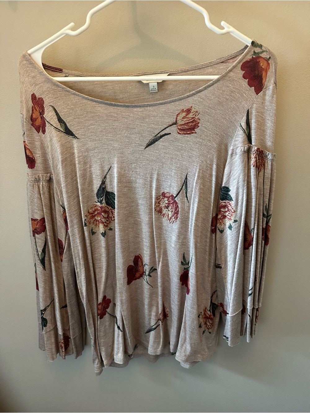 Lucky Brand Floral Bell Sleeve Top
